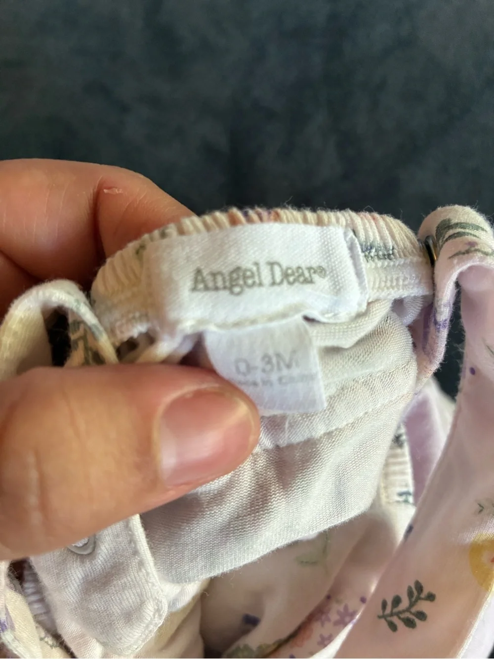 Angel Dear Butterfly Romper Bubble with Skirt Size 0-3 Month Lilac Purple Floral